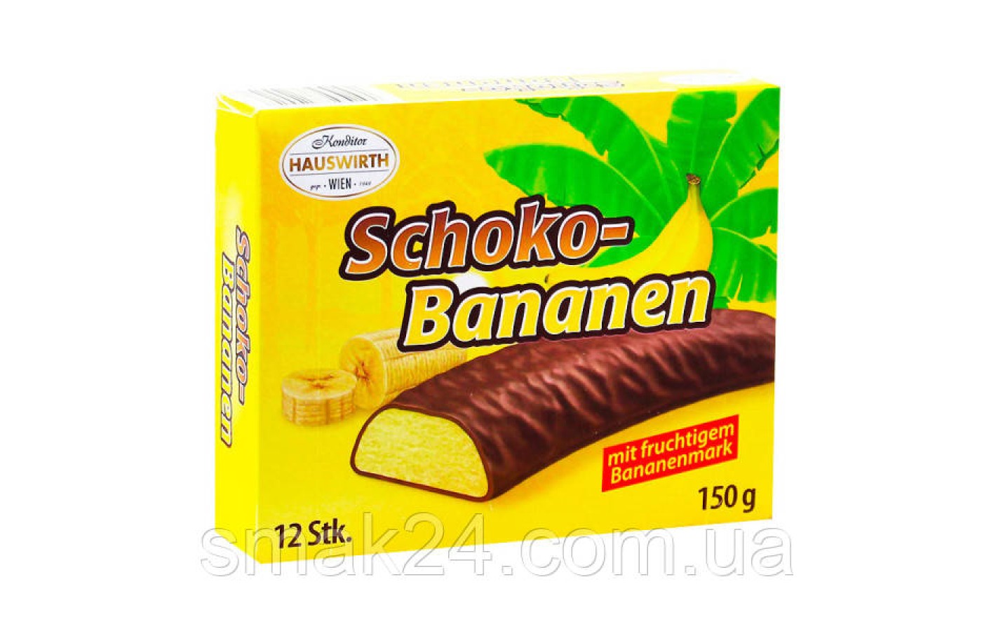Конфеты шоколадные  Banana Schoko Bananen (Банановое суфле ) Hauswirth Австрия 150г