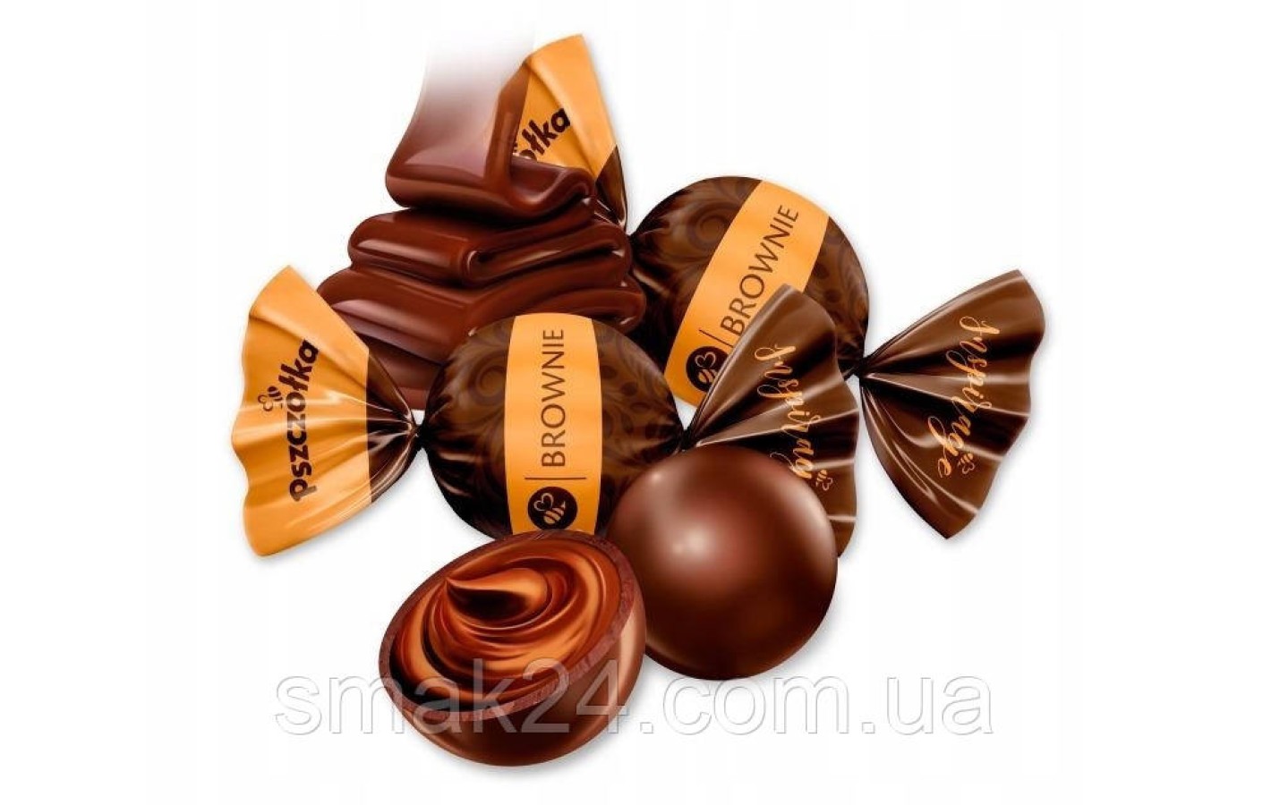 Шоколадные конфеты с начинкой Брауни Pszczolka Chocolate pralines Brownie 1 кг Польша