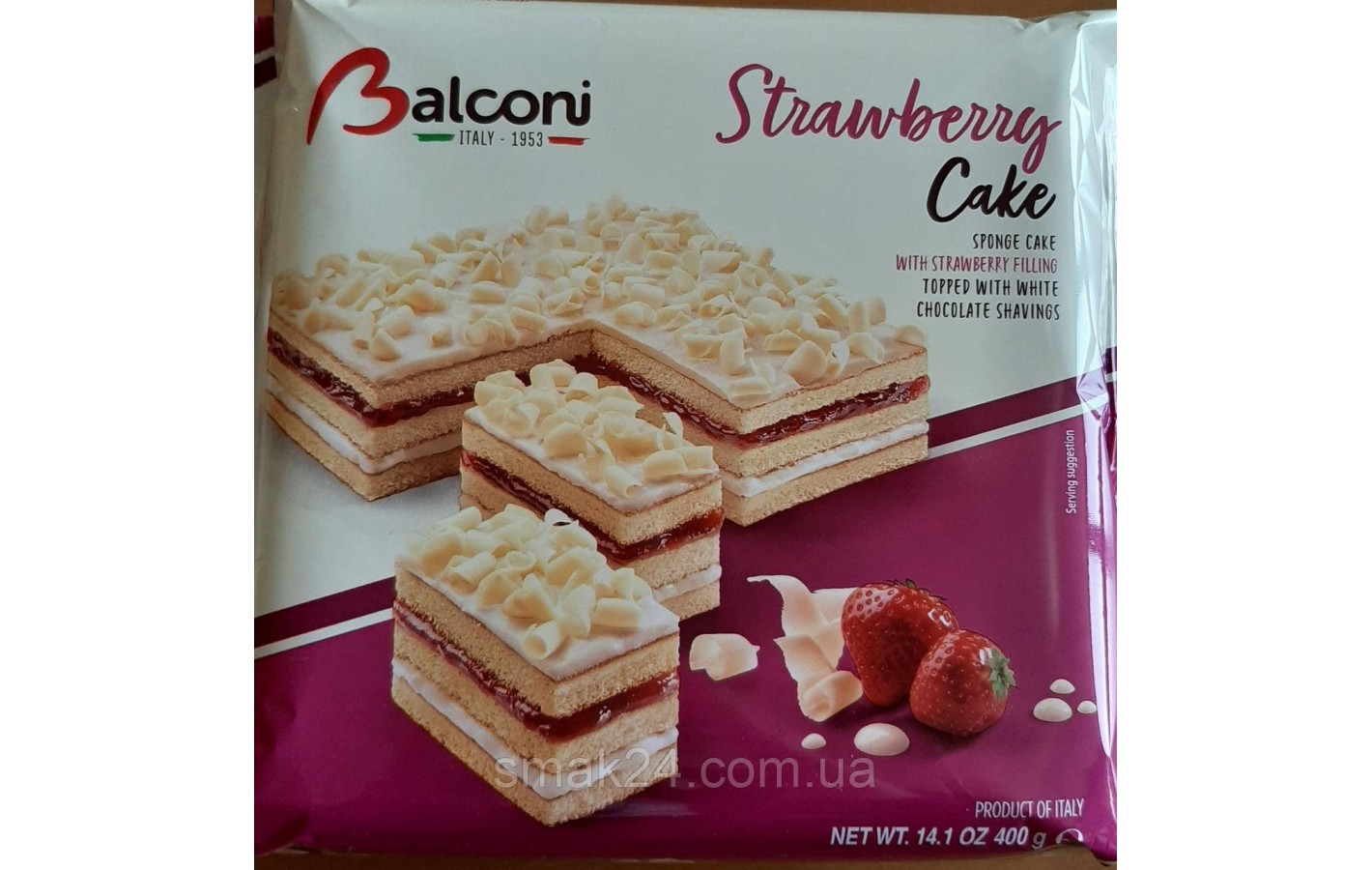 Клубничный торт Balconi Strawberry Cake 400г Италия