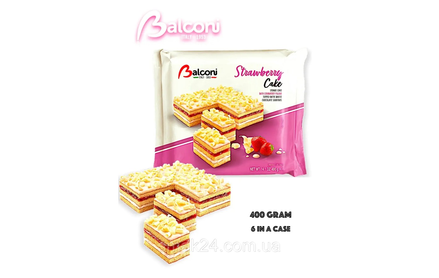 Клубничный торт Balconi Strawberry Cake 400г Италия