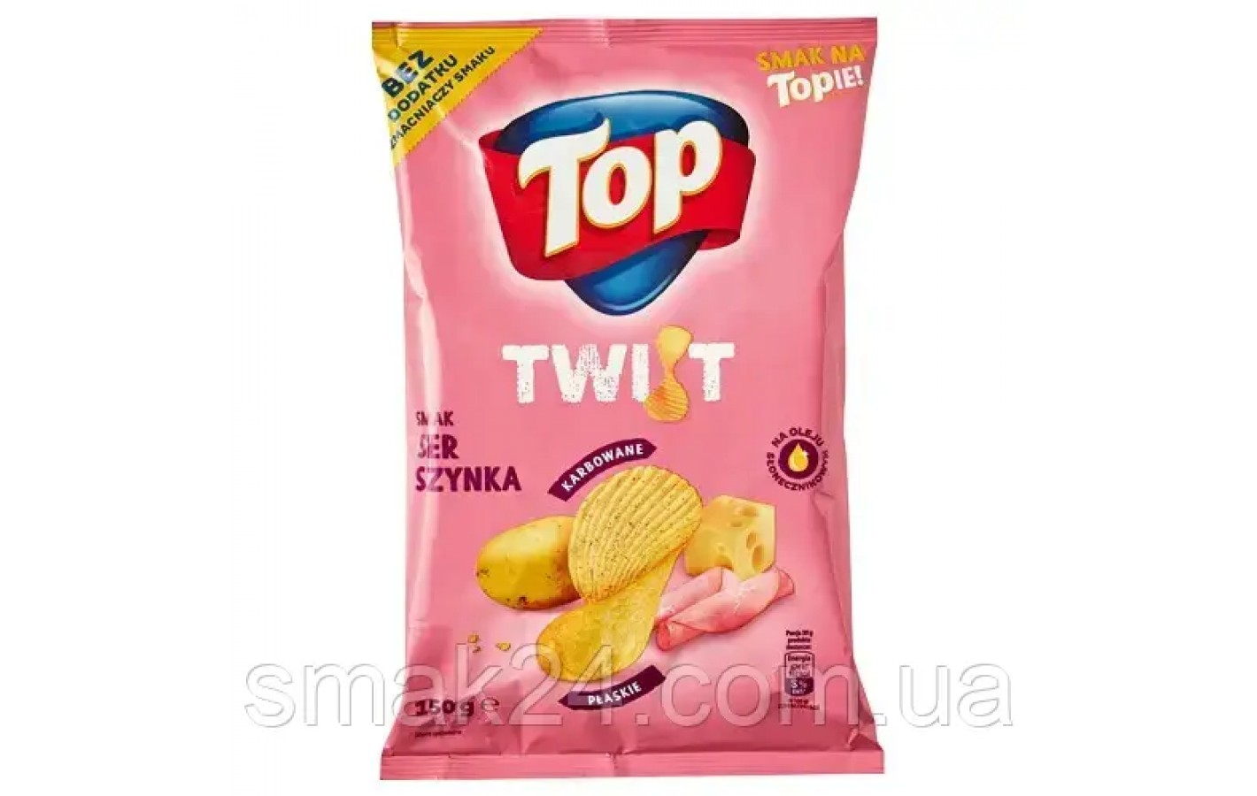 Чіпси хвилясті зі смаком сметани із цибулею TOP Twist karbowane Smak smietana cebula 170г Польща