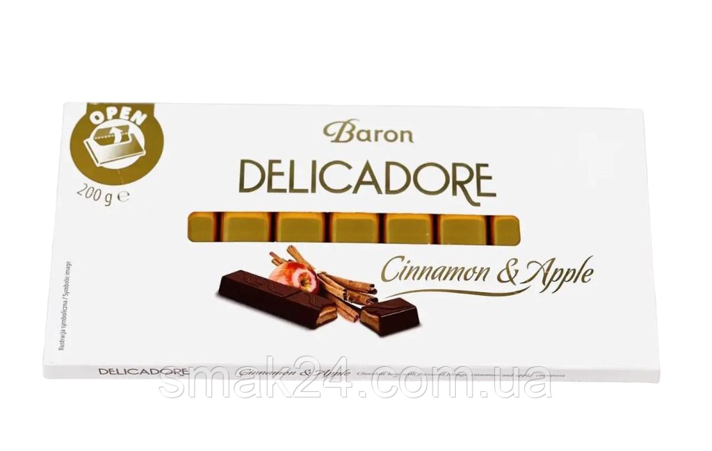 Шоколад чорний Яблуко з Корицею Baron Delicadore Cinnamon & Apple 200 г Польща