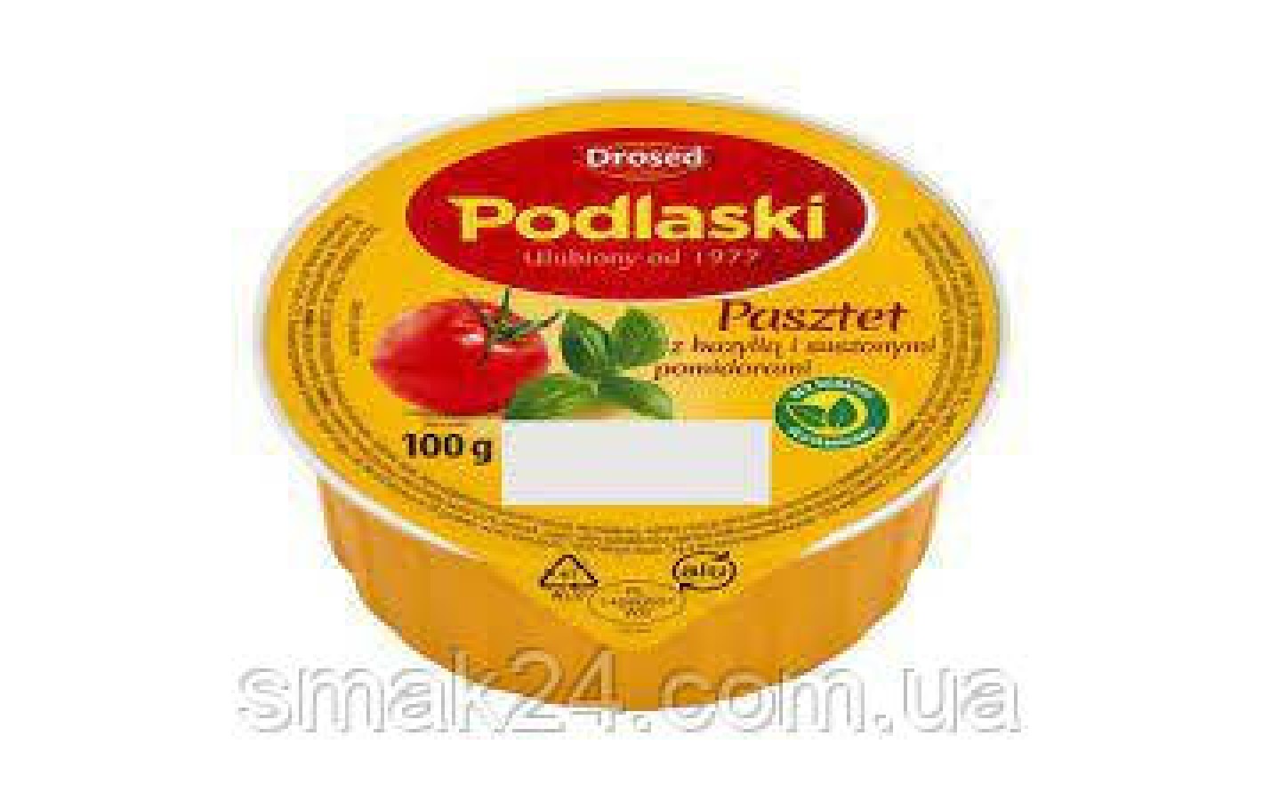 Паштет куриный с базиликом и сушеными помидорами Podlaski Pasztet bazyliq i suszonymi pomidirami 100г Польша