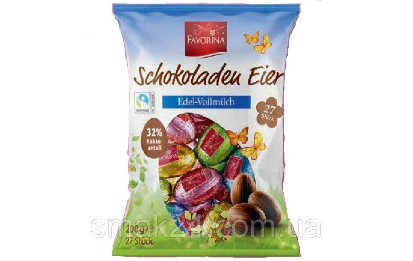 Шоколадні яйця молочний шоколад Favorina Schokoladen Eier 200г Німеччина