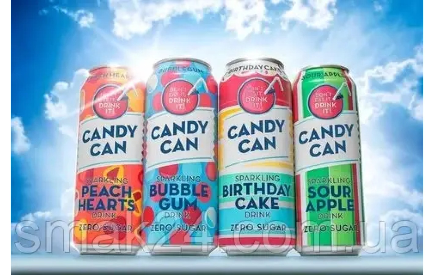 Напиток газированный со вкусом персика БЕЗ САХАРА Candy Can 0.5л Нидерланды