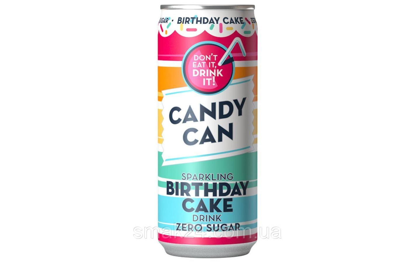 Напиток газированный со вкусом Именинного Торта БЕЗ САХАРА Candy Can 0.5л Нидерланды