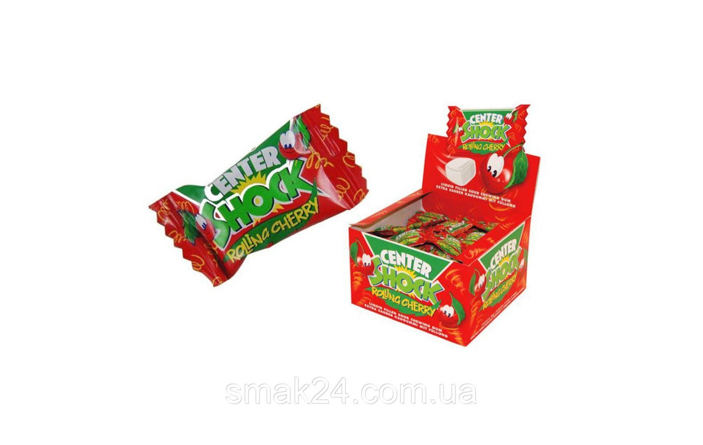 Жувальна гумка Center Shock Rolling Cherry (кисла вишня) 4г Італія