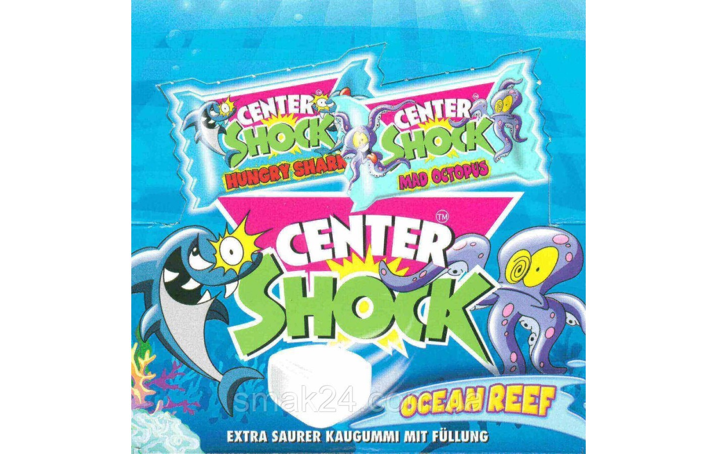 Жевательная резинка Морской Риф Center Shock Ocean Reef (кислая малина) 4г Италия