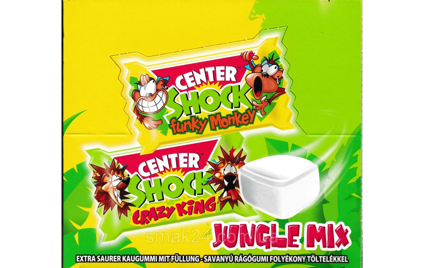 Жевательная резинка Джунгли Микс Center Shock Jungle Mix (кислая вишня) 4г Италия