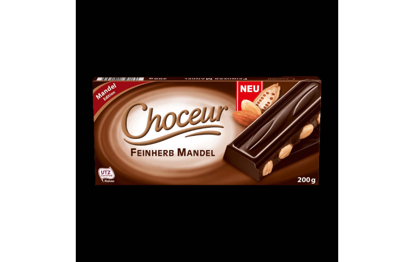 Шоколад чорний із мигдалем Choceur Feinherb Mandel Німеччина 200 г