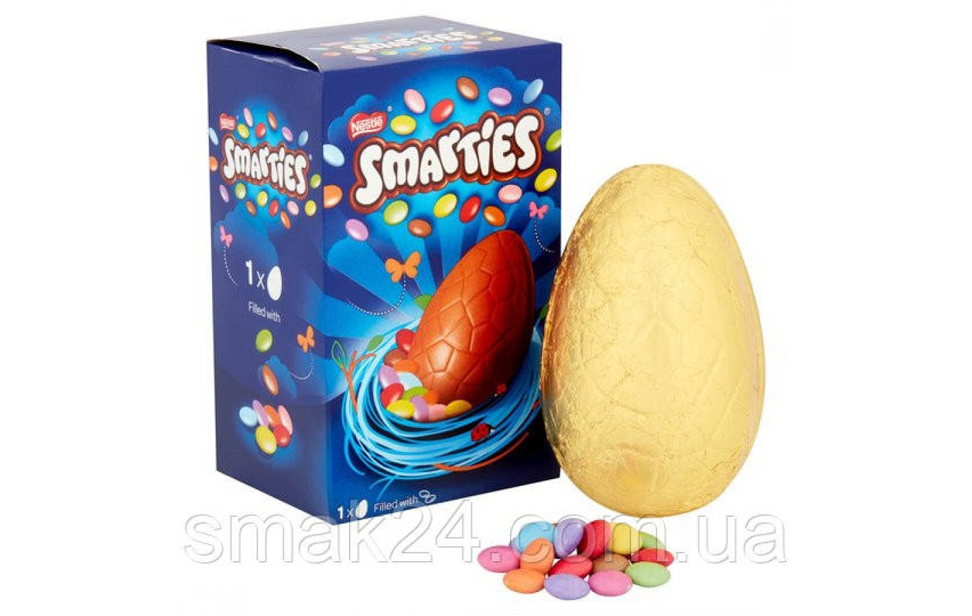 Шоколадное яйцо c начинкой из драже в цветной глазури Smarties Nestle 119г Швейцария