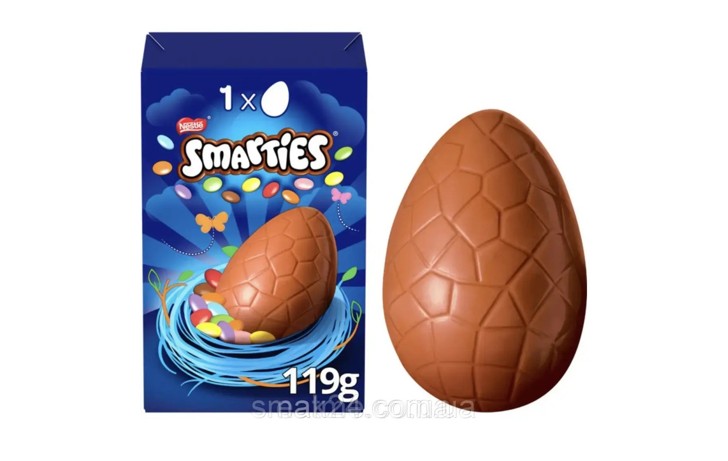 Шоколадное яйцо c начинкой из драже в цветной глазури Smarties Nestle 119г Швейцария