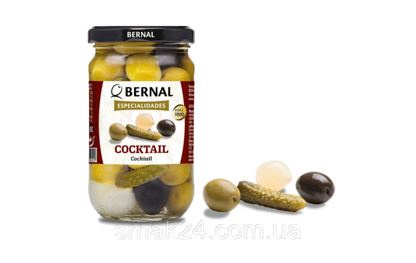 Оливки-коктейль з корнішоном та перловою цибулею БЕЗ ГЛЮТЕНУ Bernal Cocktail 300г Іспанія