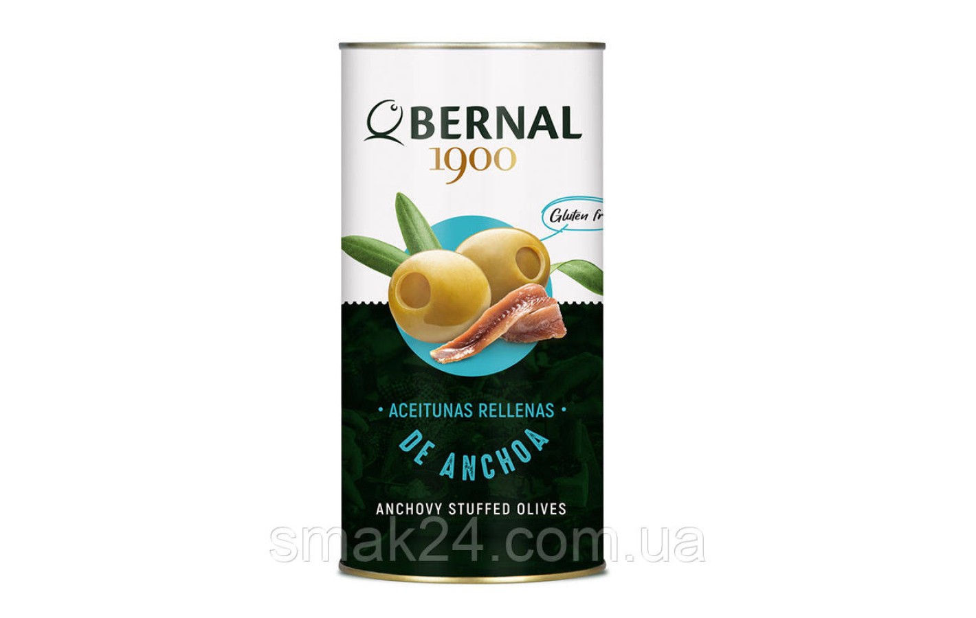 Оливки зелені фаршировані анчоусами БЕЗ ГЛЮТЕНУ Bernal Aceitunas rellenas de anchoa 292г Іспанія