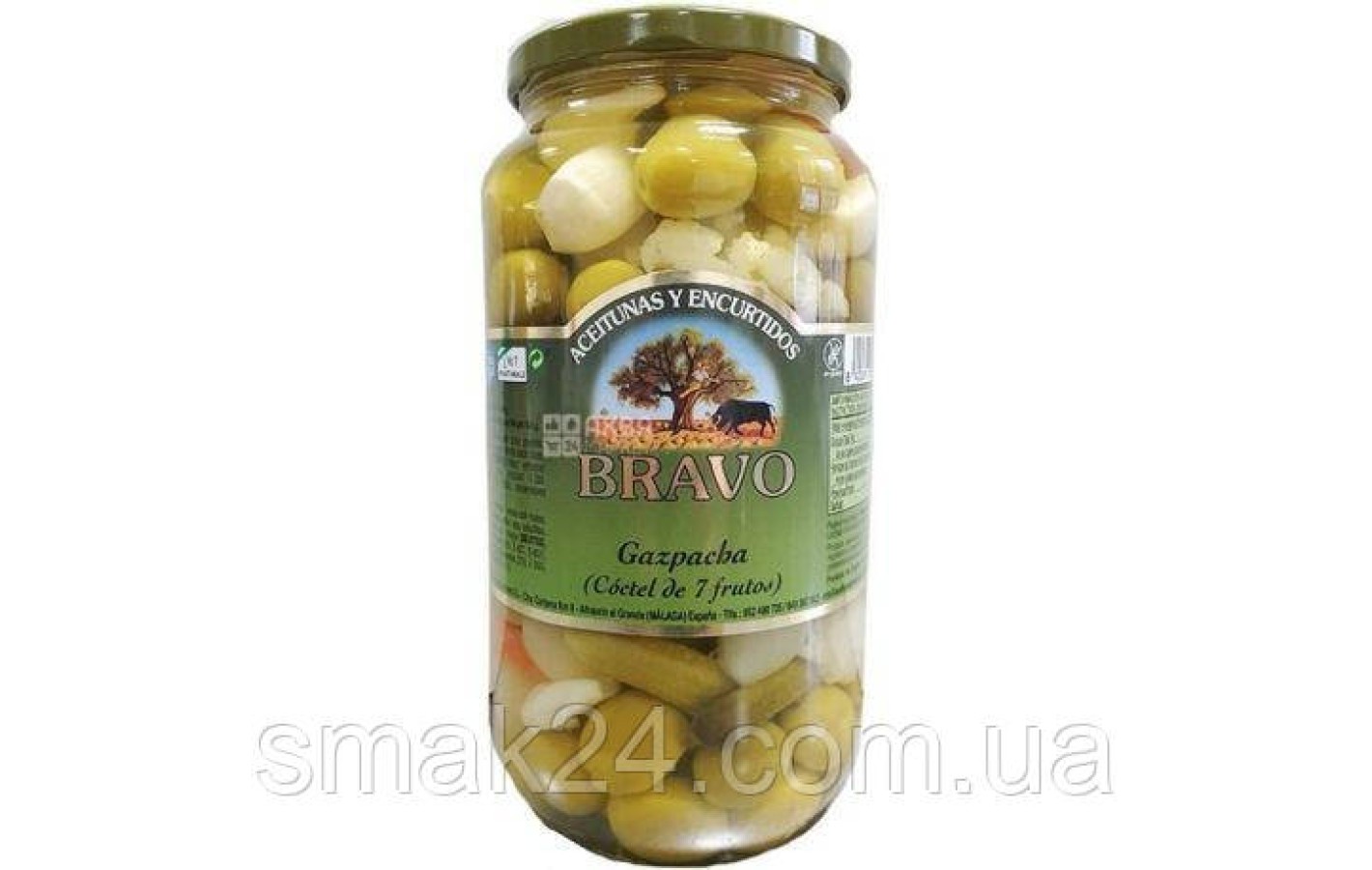 Оливки-коктейль Гаспача 7 овощей Bravo Aceitunas y encurtidos Gazpacha Coctel 7 frutos 1000г Испания
