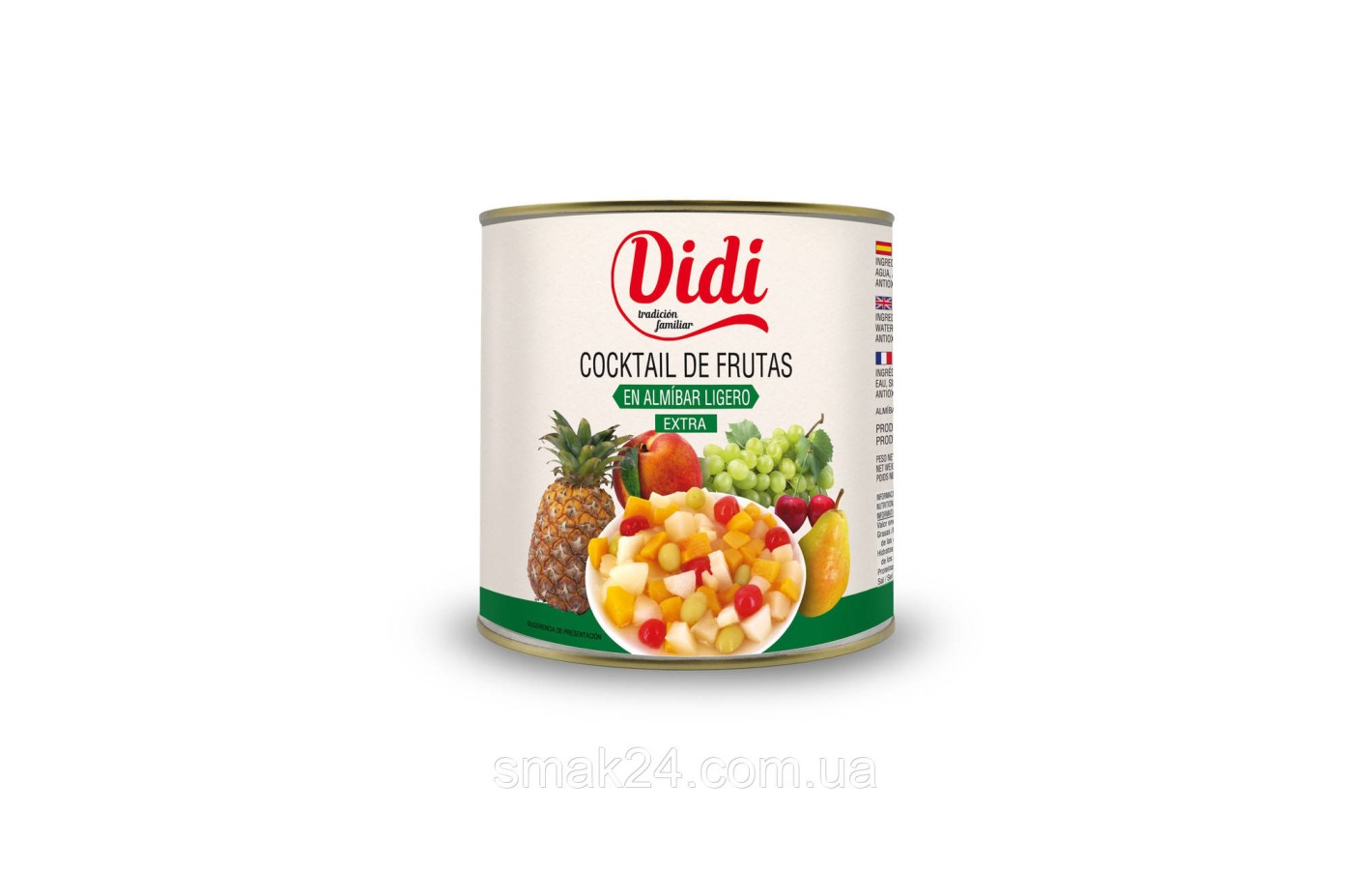 Фруктовый коктейль в легком сиропе БЕЗ ГЛЮТЕНА DiDi Cocktail de Frutas 840г Испания