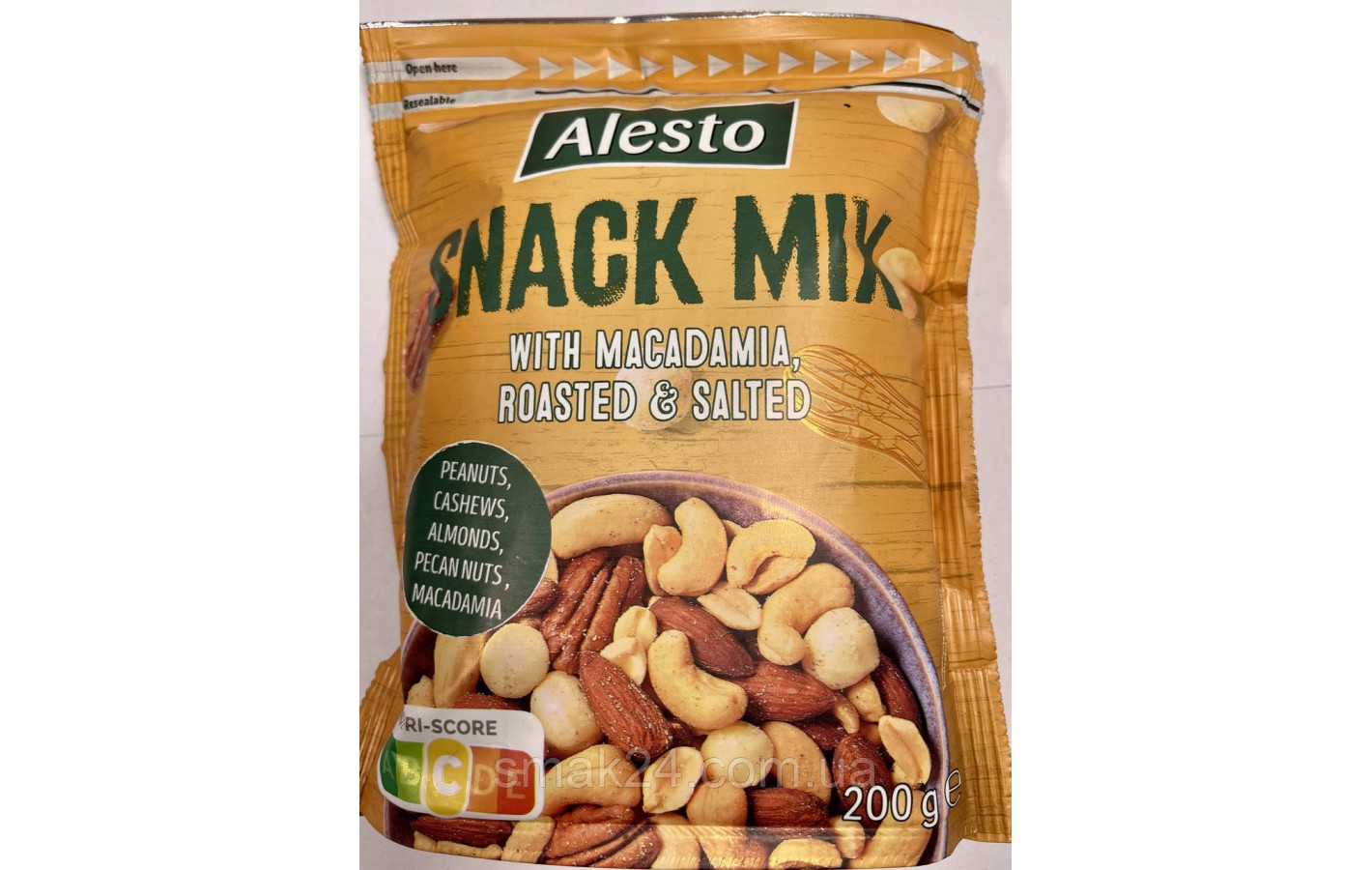 Горіховий мікс з Макадамією Alesto Snack Mix With Macadamia, roasted&salted 200г Польща