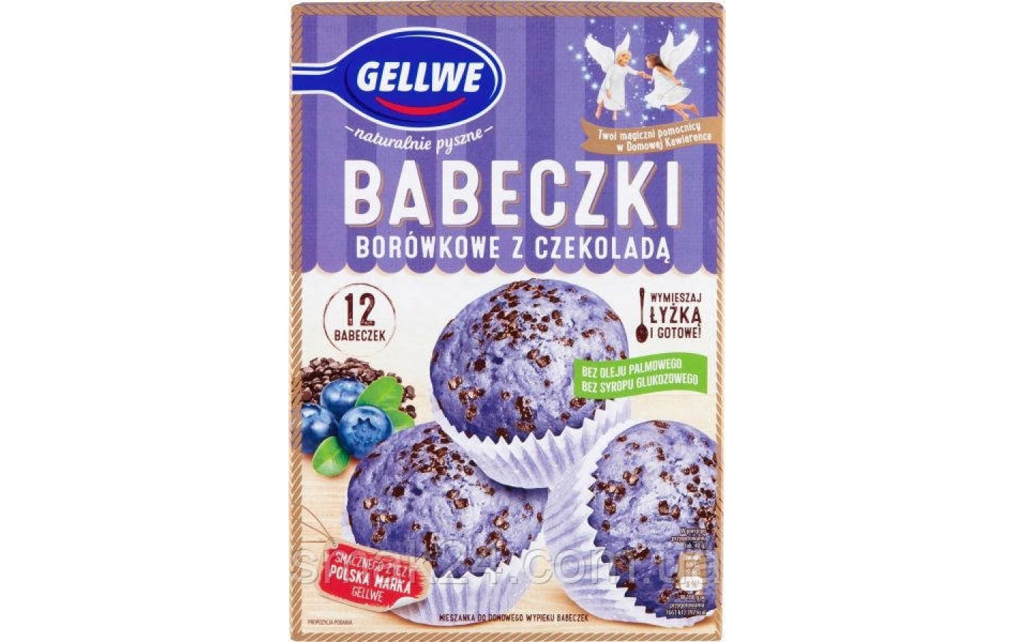 Суміш для чорничних кексів із шоколадом Gellwe Babeczki Borowkowe z czekolada 290г Польща