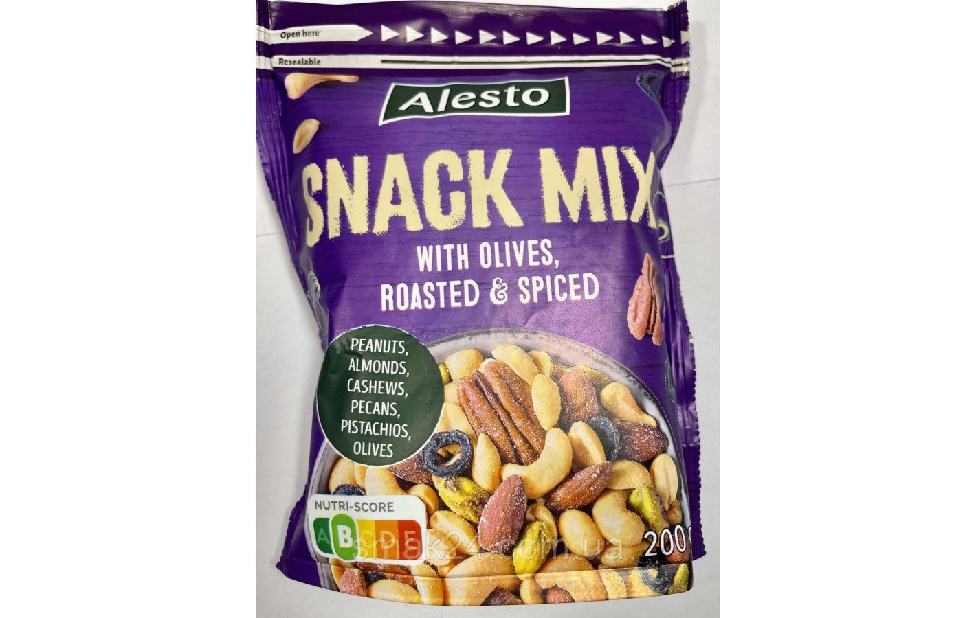 Горіховий мікс з оливками та спеціями Alesto Snack Mix With Olives, roasted&spiced 200г Польща