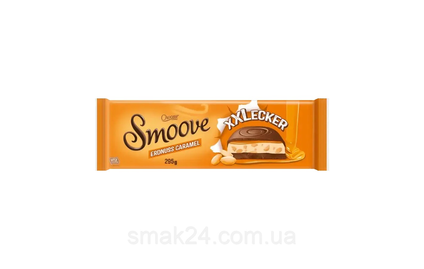 Молочний шоколад зі шматочками арахісу та карамельною нугою Choceur Smoove Erdnuss Caramel 295г Німеччина