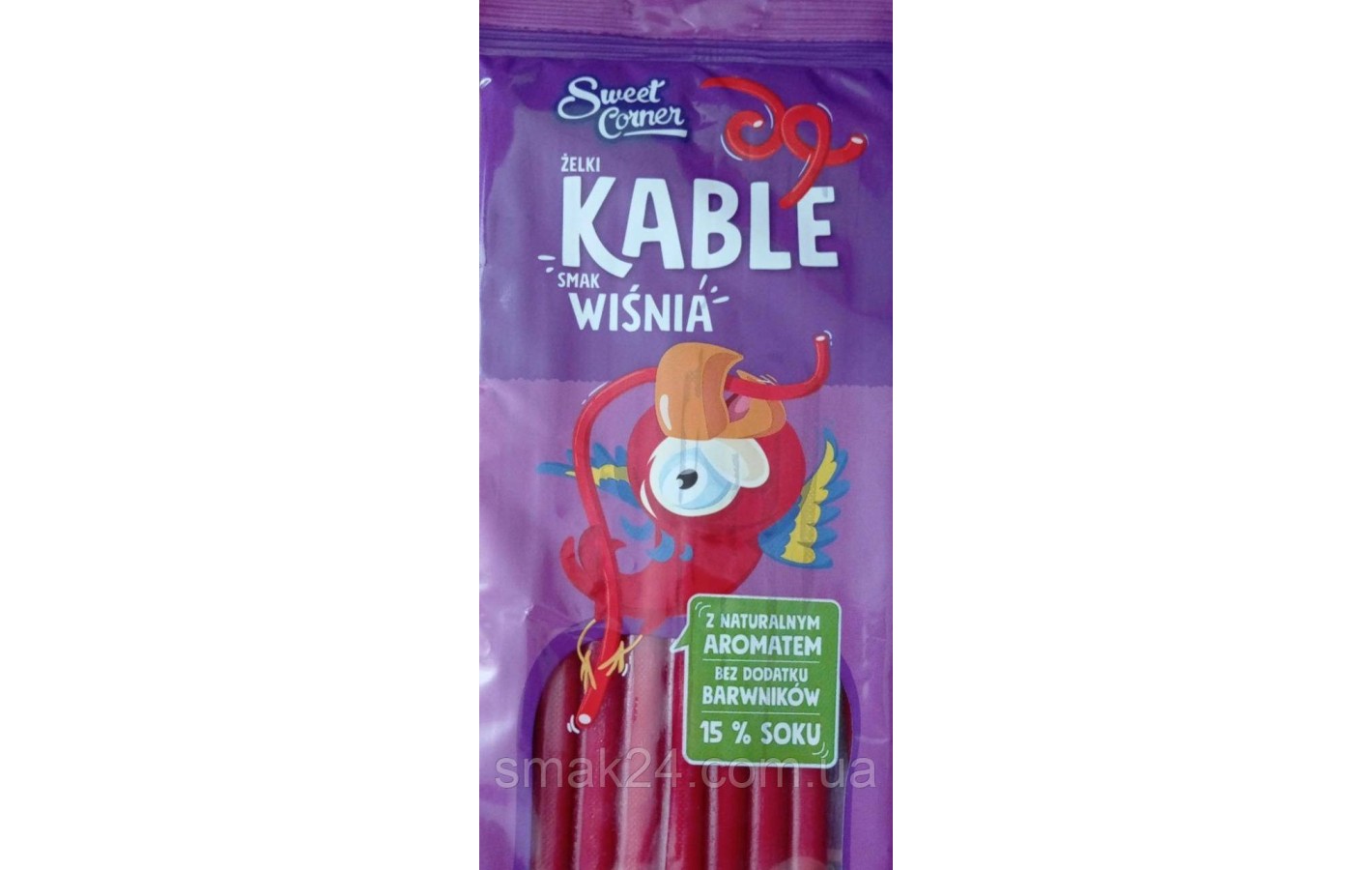 Желейные конфеты стики вишневые Sweet Corner Zelki Kable Smak Wishnia 150г Польша