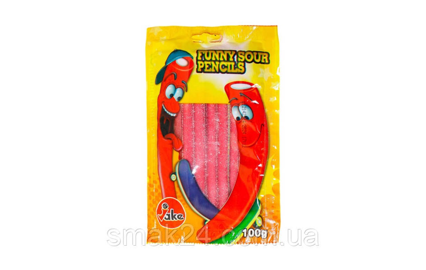 Желейные конфеты Кислый Забавный Карандаш Jake Funny Sour Pencils 100г Испания