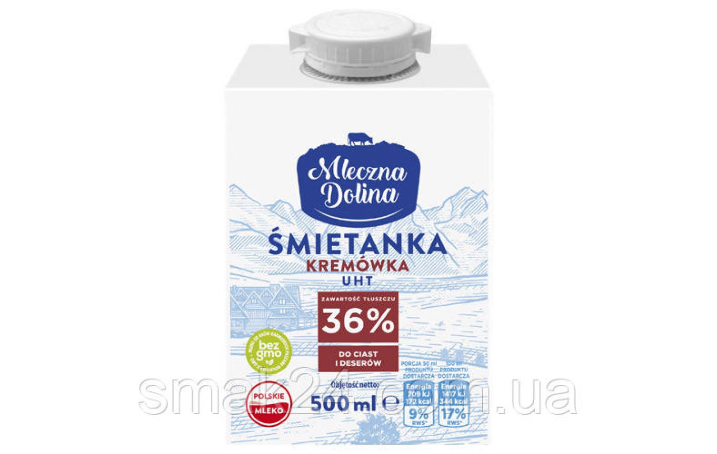 Вершки 36% Mleczna Dolina Smietanka Kremowka 500мл Польща