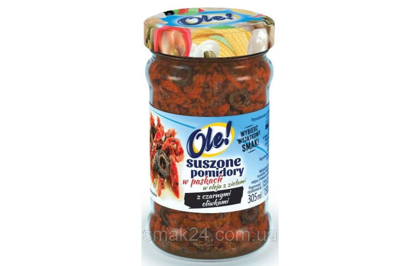 Вяленые помидоры в масле с черными оливками и каперсами Ole Suszone pomidory 270г Польша