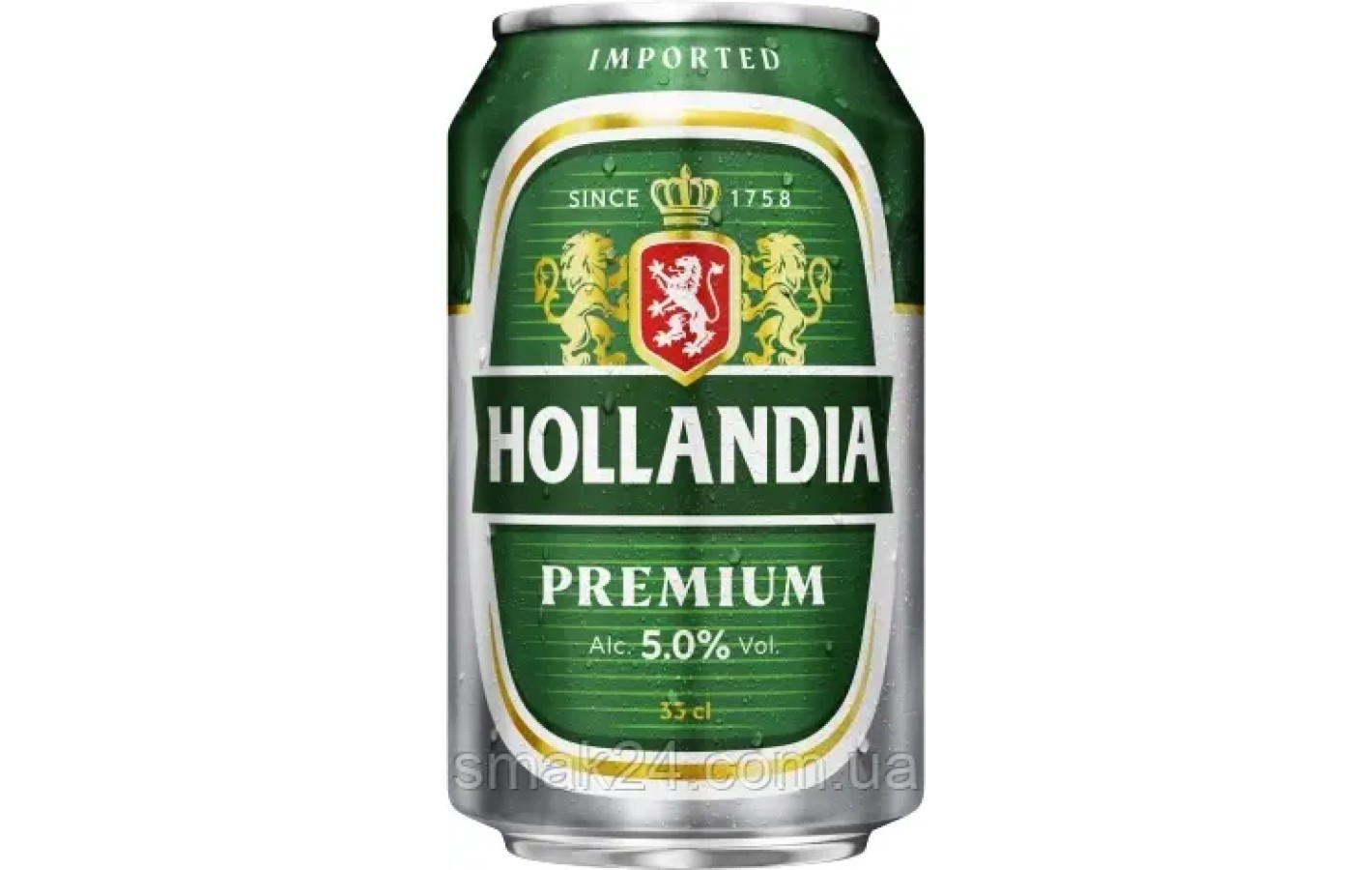 Пива Hollandia premium светлое фильтрованное 5,0% 0.33л Нидерланды