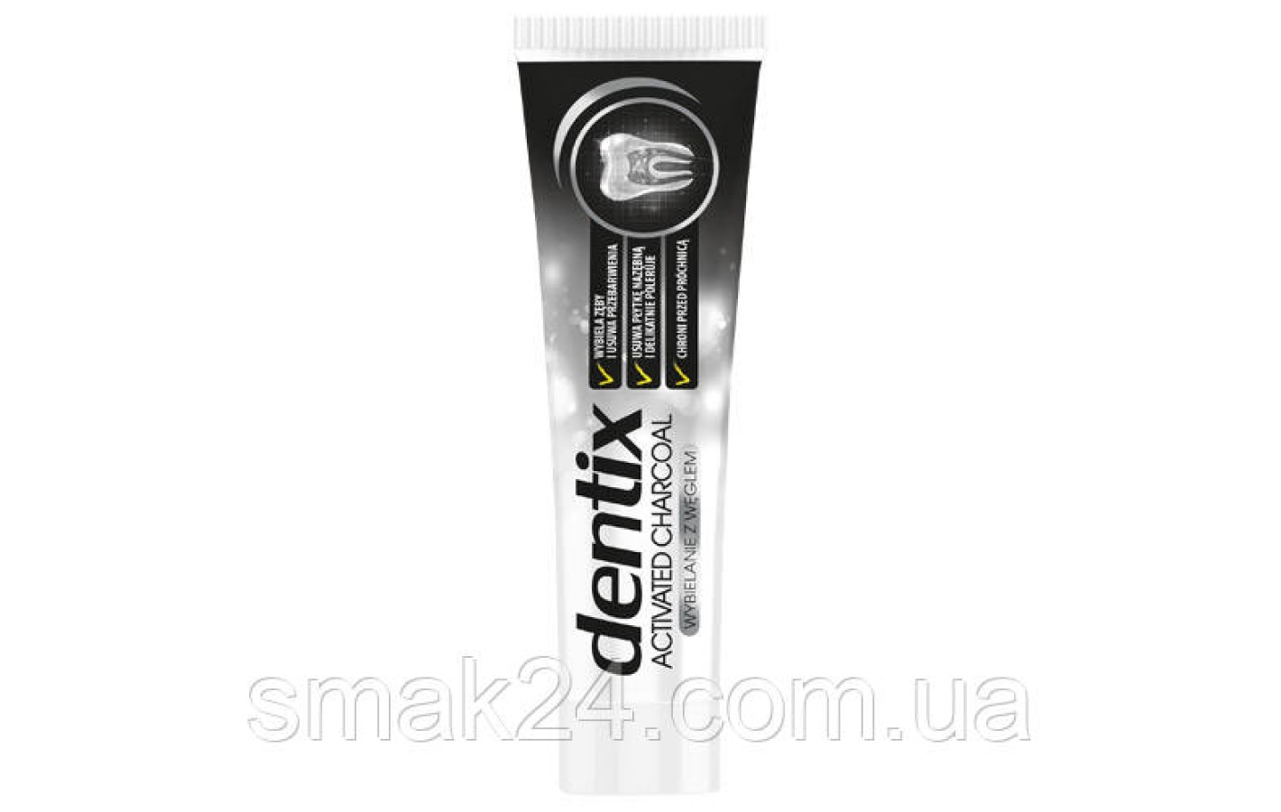 Зубная паста Отбеливающая Dentix Activated Charcoal 75 мл Польша