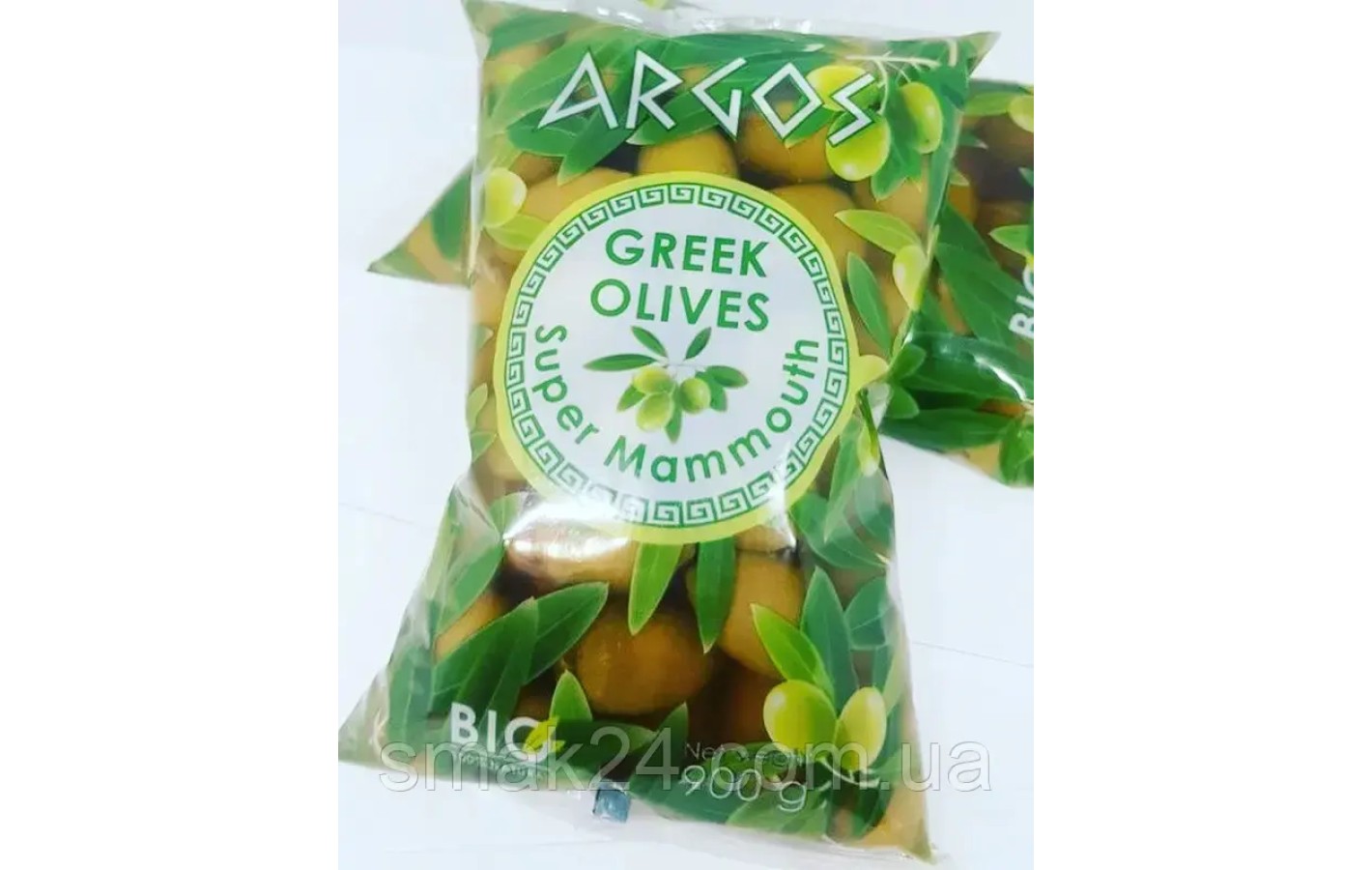 Оливки зеленые Argos Greek Olives Super Mammouth Bio 100% Natural 900/505г Греция