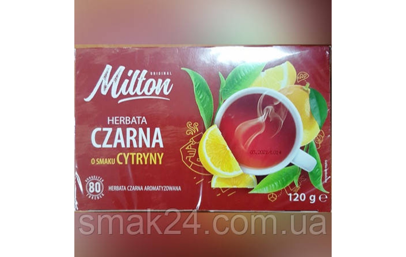 Чай черный со вкусом лимона Milton (80шт) 120г  Польша