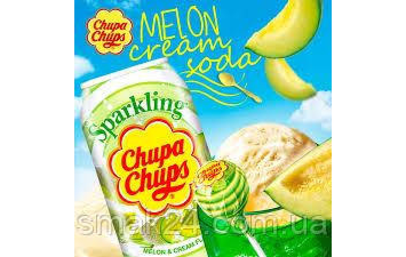 Напиток газированный со вкусом дыни и сливок Chupa Chups Melon&Cream 250мл ж/б