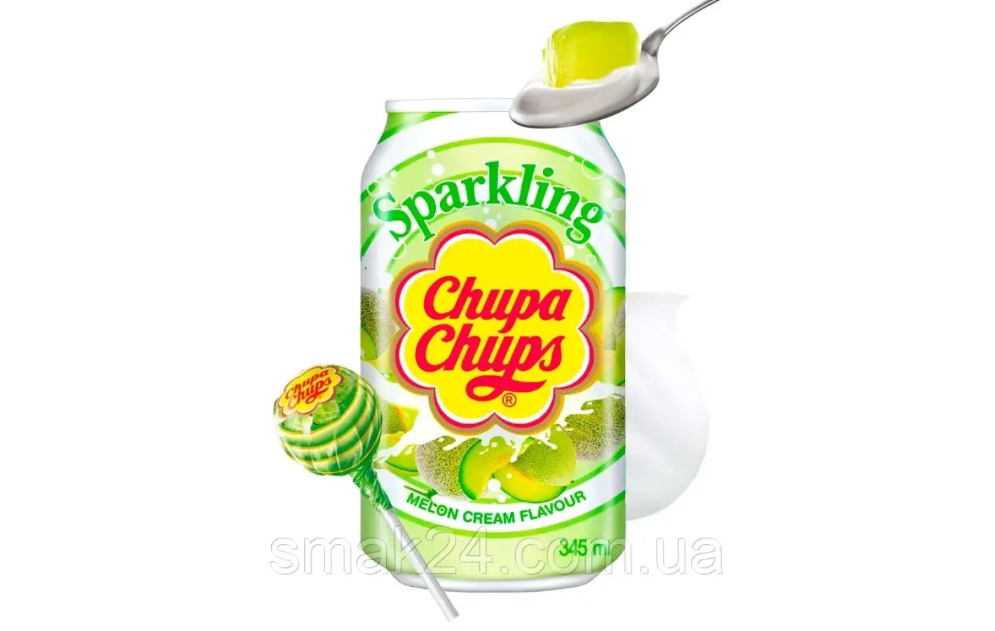 Напиток газированный со вкусом дыни и сливок Chupa Chups Melon&Cream 250мл ж/б