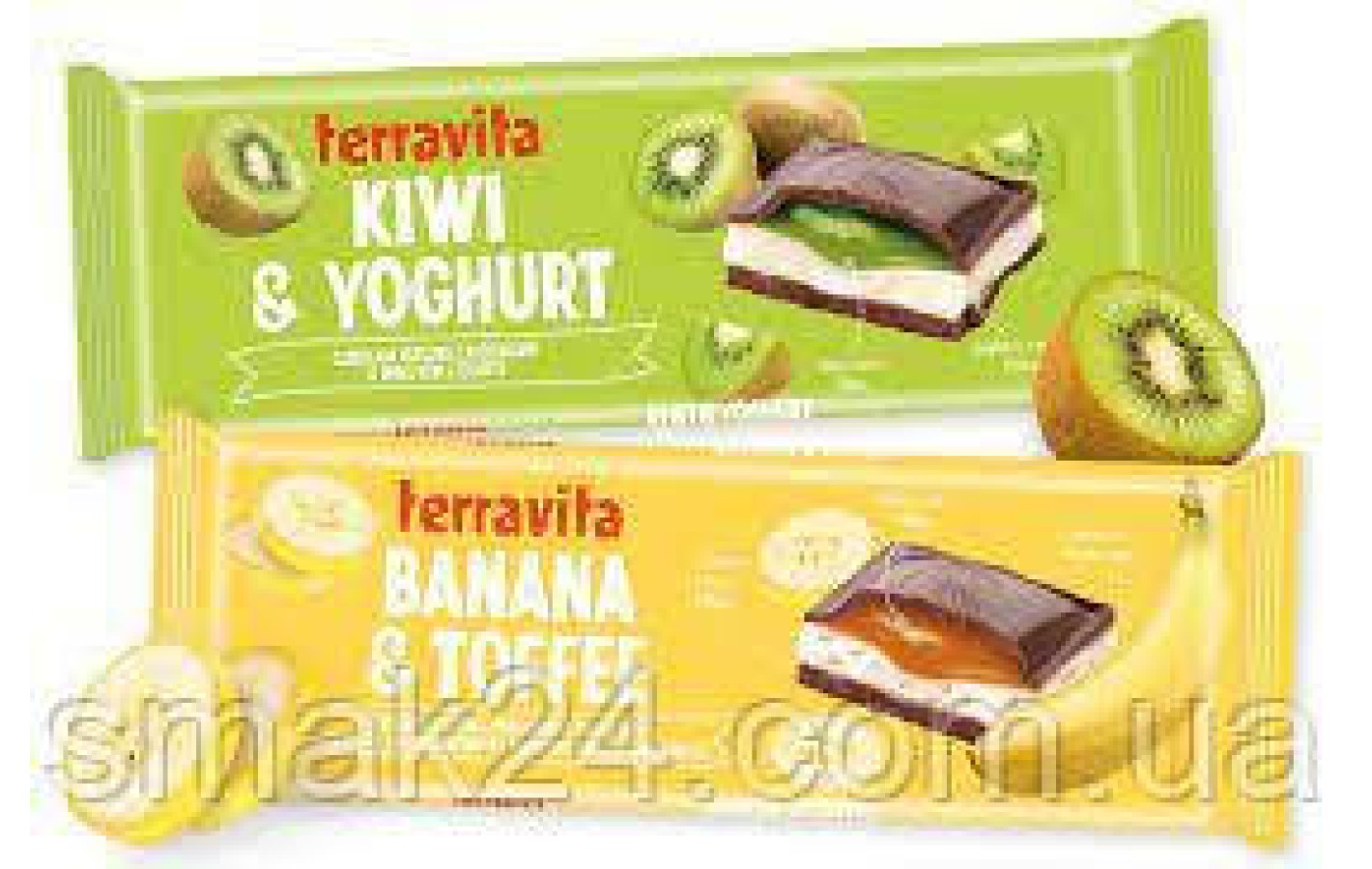 Шоколад молочний із бананом і карамеллю Terravita Banana & Toffee 235 г Польща