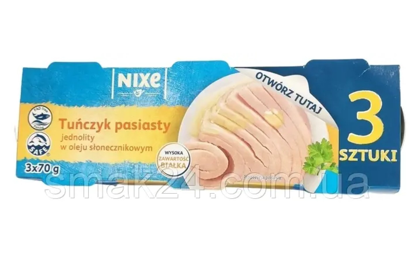 Тунец в подсолнечном масле Nixe Tunczyk jednolity 3x70г  Германия