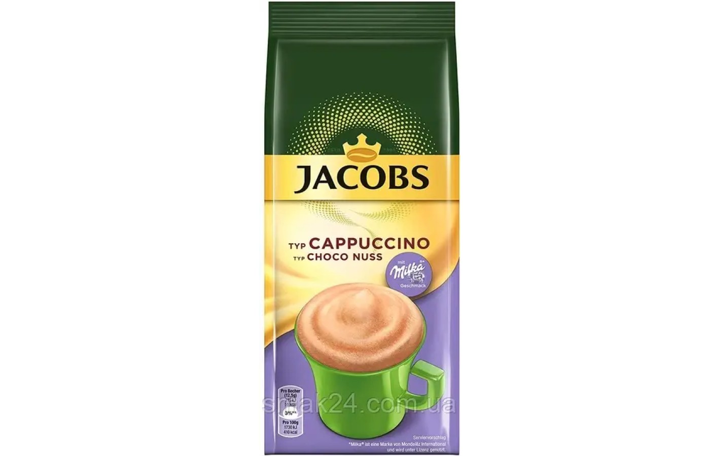 Капучіно шоколадно-горіховий з шоколадом Мілка Jacobs typ Cappuccino typ Choco Nuss 500г Нідерланди