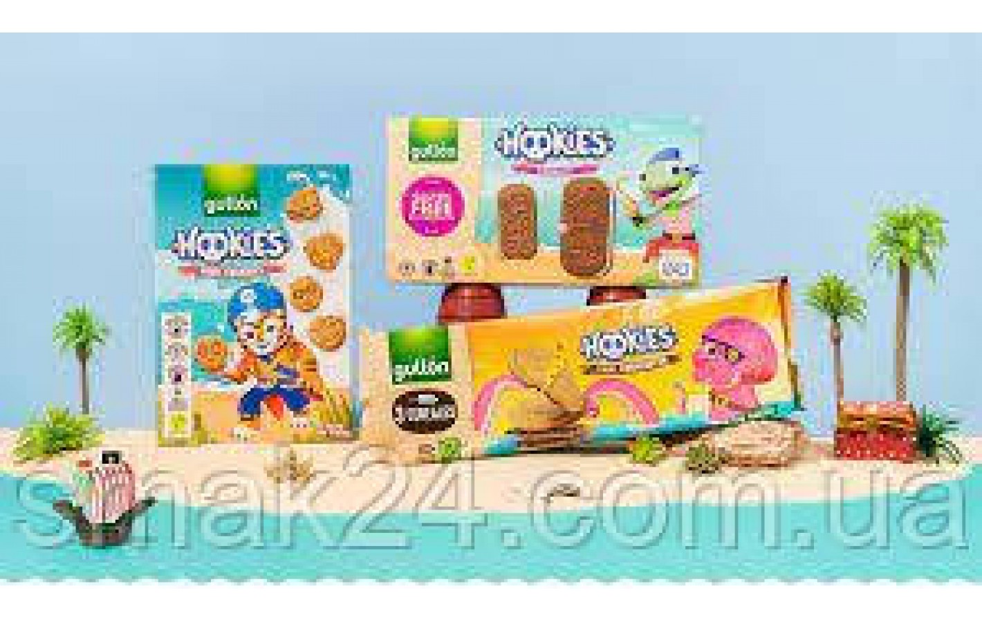 Печенье мини-фигурки Пираты БЕЗ ЛАКТОЗЫ, ОРЕХОВ И ЯИЦ Gullon Hookies Mini Cereals 250г  Испания