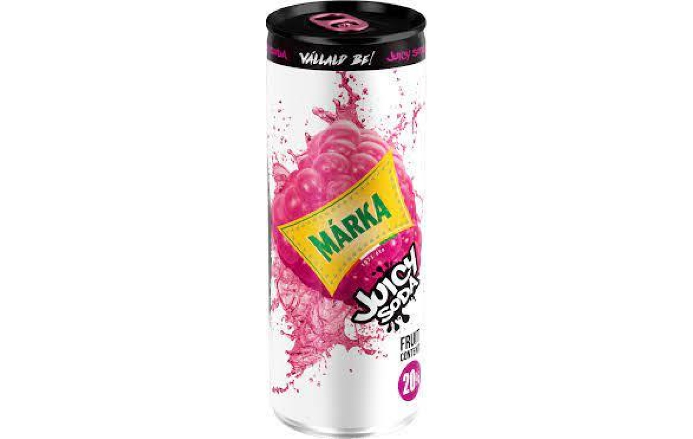 Напиток сильногазированный с соком и со вкусом малины MARKA JUICY SODA 250мл ж/б Венгрия