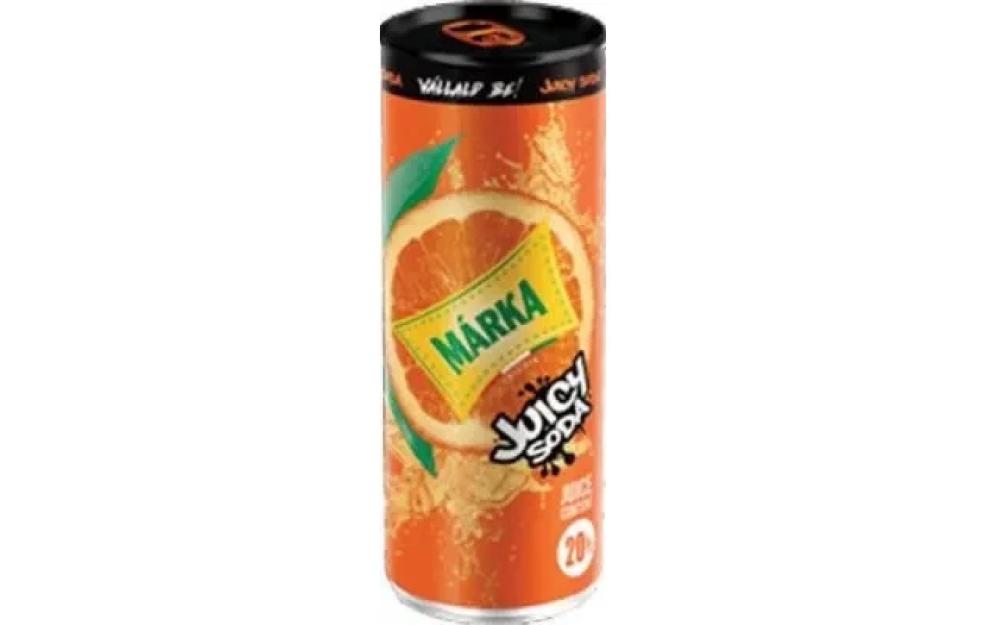 Напиток сильногазированный с соком и со вкусом Апельсина MARKA JUICY SODA 250мл ж/б Венгрия
