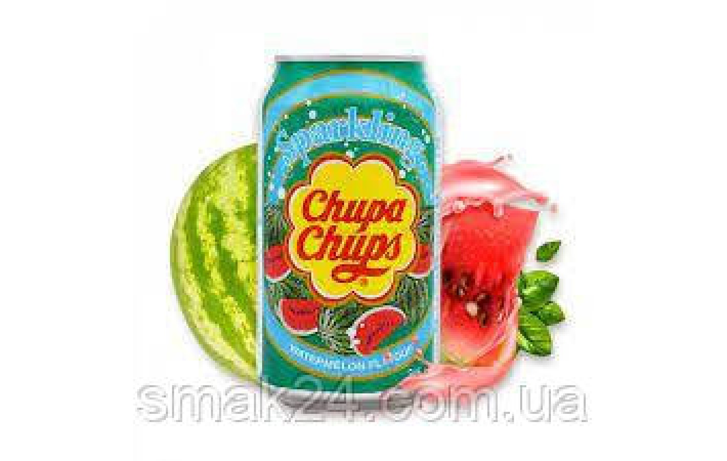 Напиток газированный со вкусом арбуза Chupa Chups Watermelon 345мл ж/б Корея