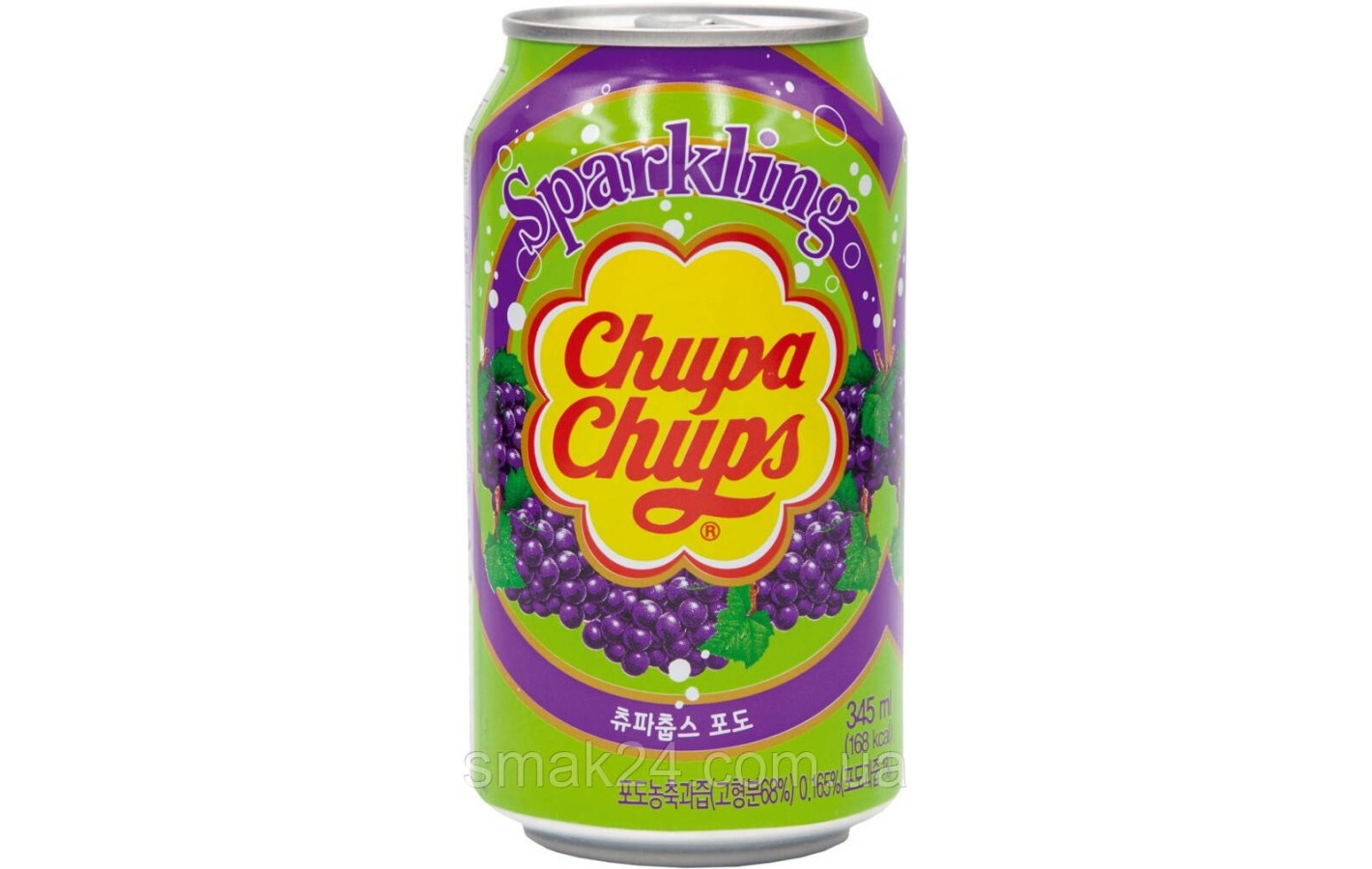 Напиток газированный со вкусом винограда Chupa Chups Grape 345мл ж/б Корея
