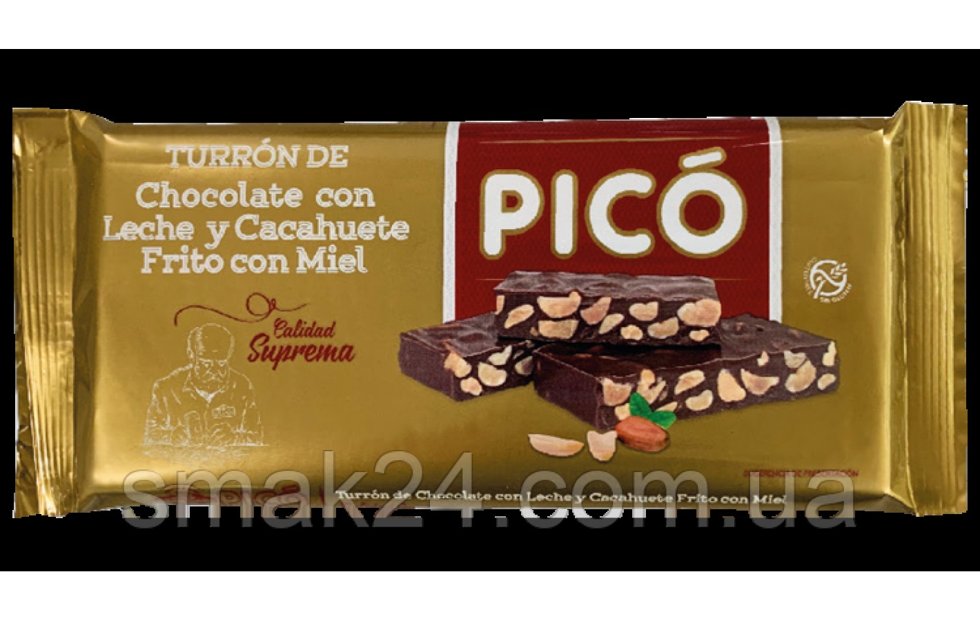 Туррон (Нуга) из молочного шоколада и жаренного арахиса Pico Turron de chocolate con leche 200 г Испания