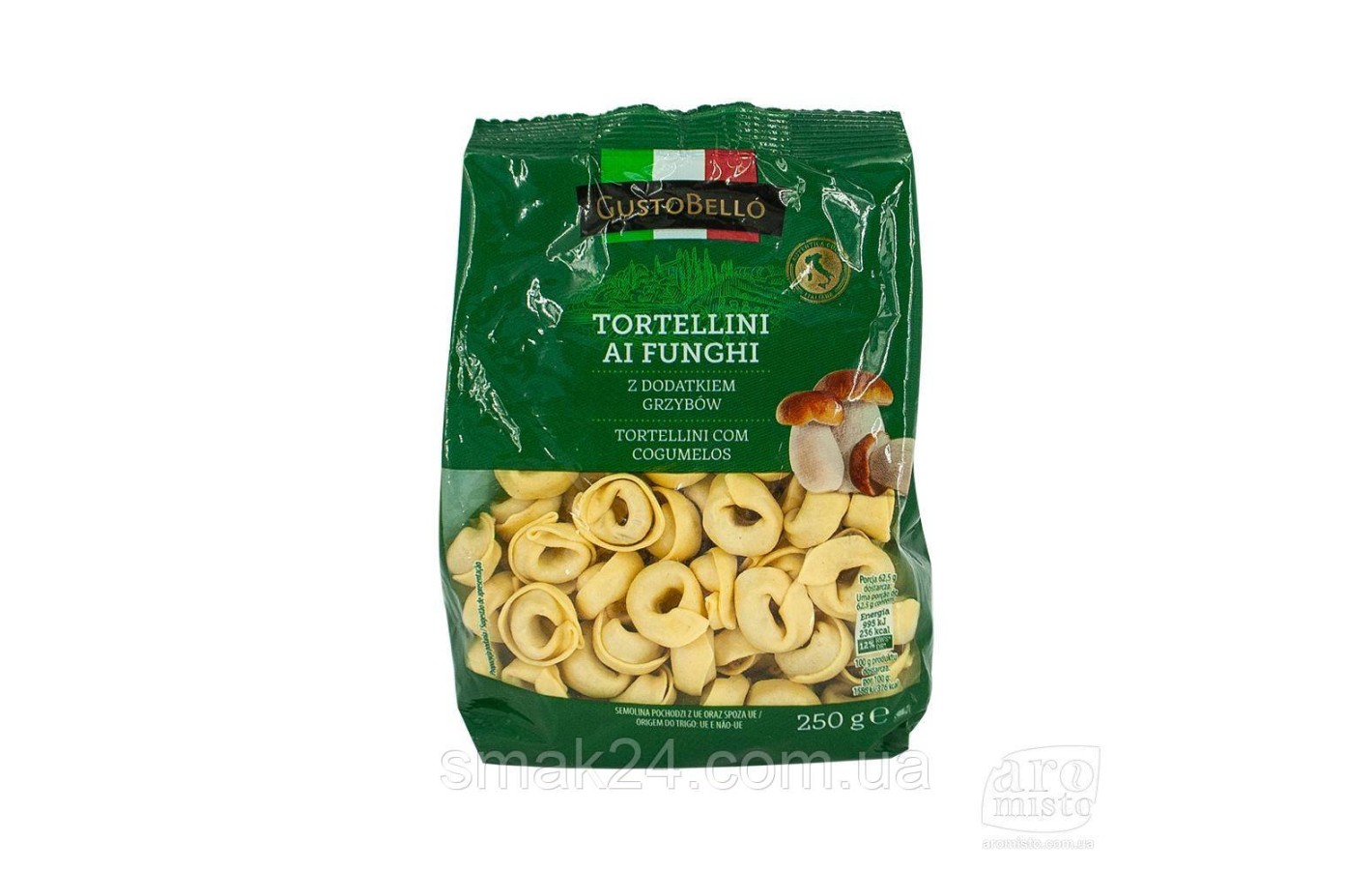 Тортеллини фаршированные грибами GustoBello Tortellini al Funghi 250г Италия