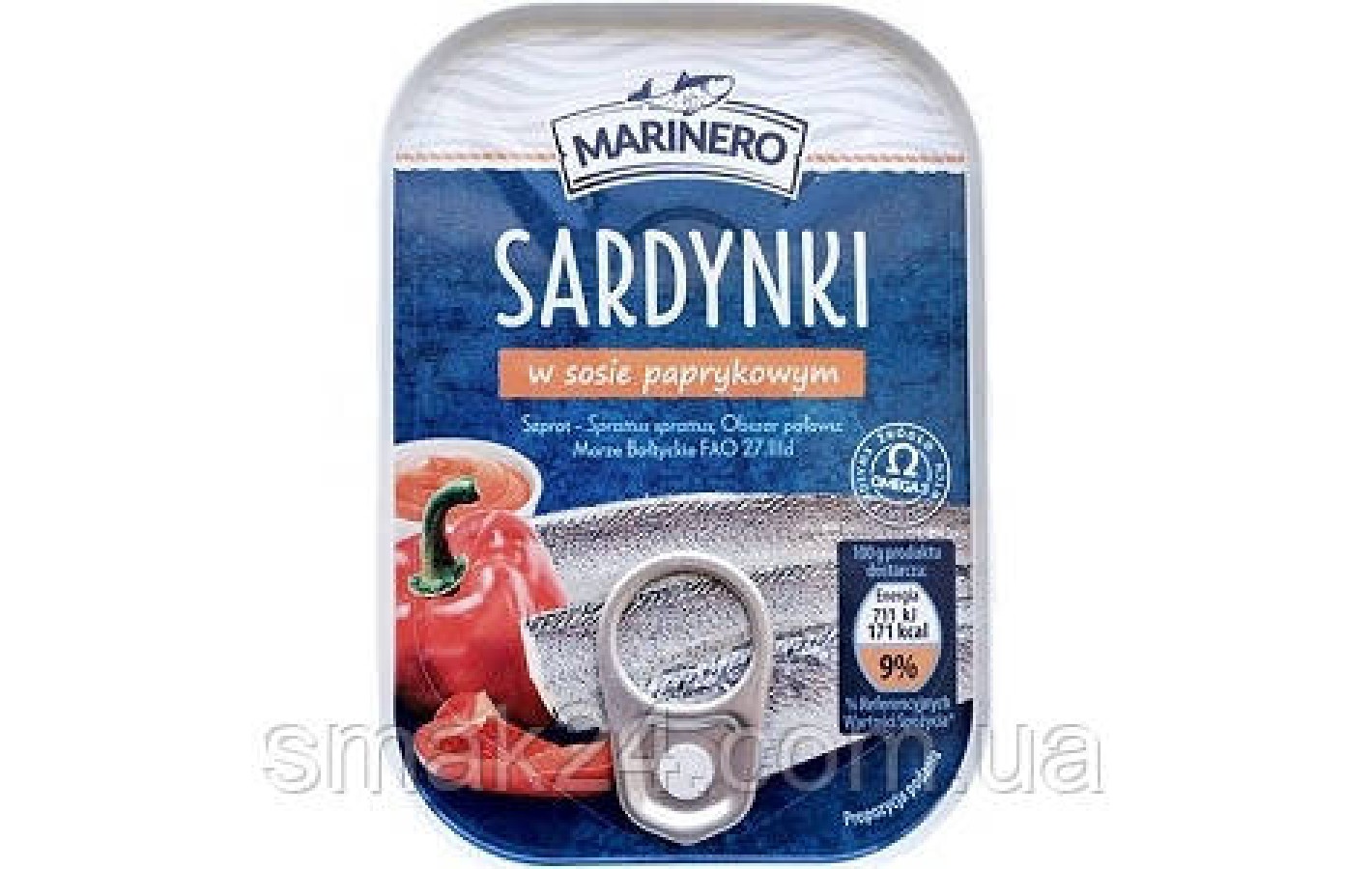 Сардинки в соусе с паприкой  Marinero Sardynki w sosie paprykowym 110г Польша