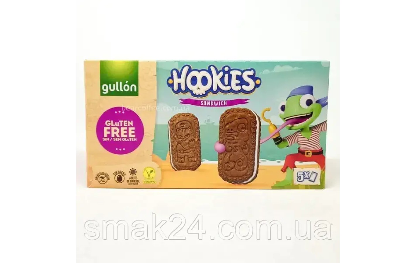 Печенье - сендвич Пираты БЕЗ ГЛЮТЕНА, ОРЕХОВ И ЯИЦ Gullon Hookies Sendwich (5x46г) 230г Испания