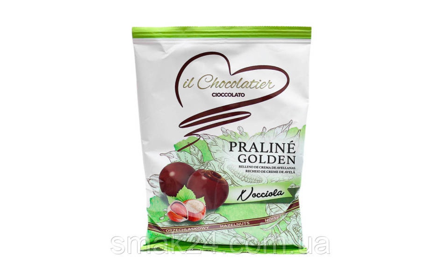 Конфеты пралине с ореховым кремом БЕЗ ГЛЮТЕНА Eurochoc il Chocolatier Praline Golden 100г Испания