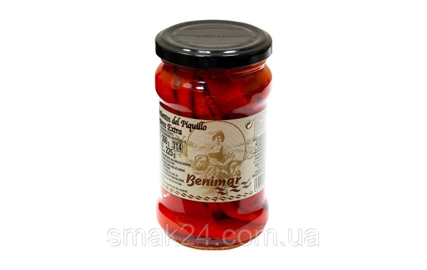 Консервований перець Пікільо Benimar Pimientos Del Piquillo Enteros Extra 300г/225г Іспанія