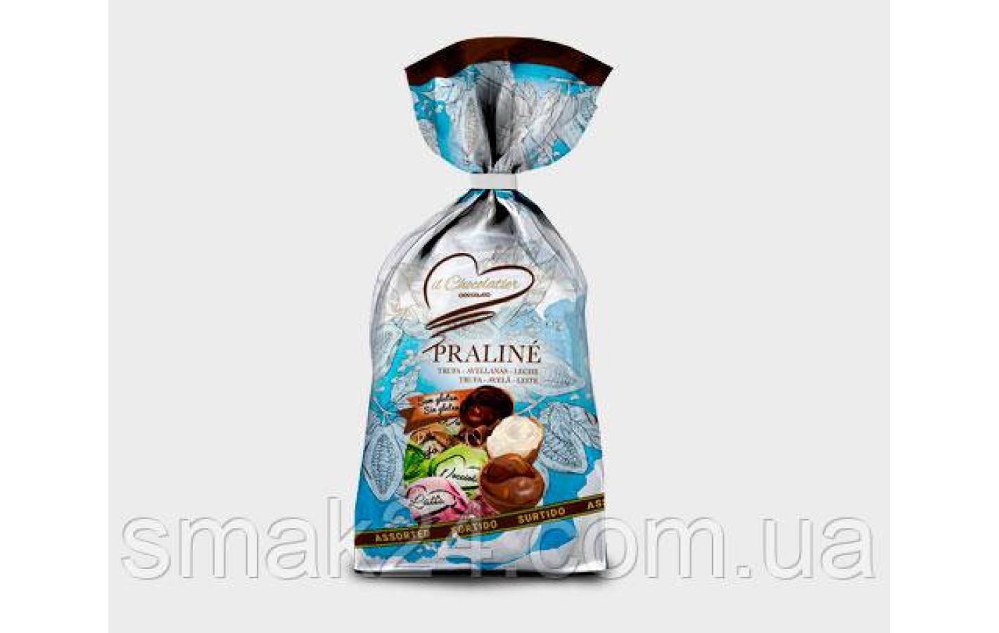 Цукерки праліне з молочного шоколаду Асорті БЕЗ ГЛЮТЕНУ Eurochoc il Chocolatier Praline Assorted 225г Іспанія