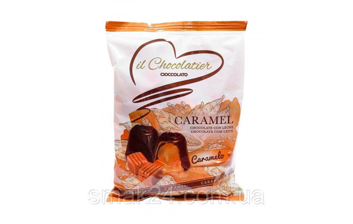 Конфеты из молочного шоколада с карамельным кремом il Chocolatier Caramel.  Состав: 60% молочный шоколад: сахар, какао-масло, сухо
